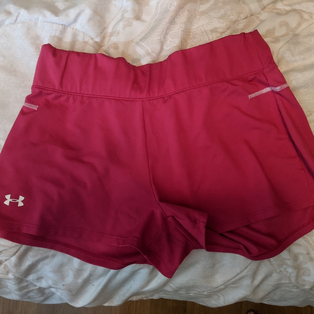 Pink Under Armour Running/Yoga Stretchy shorts